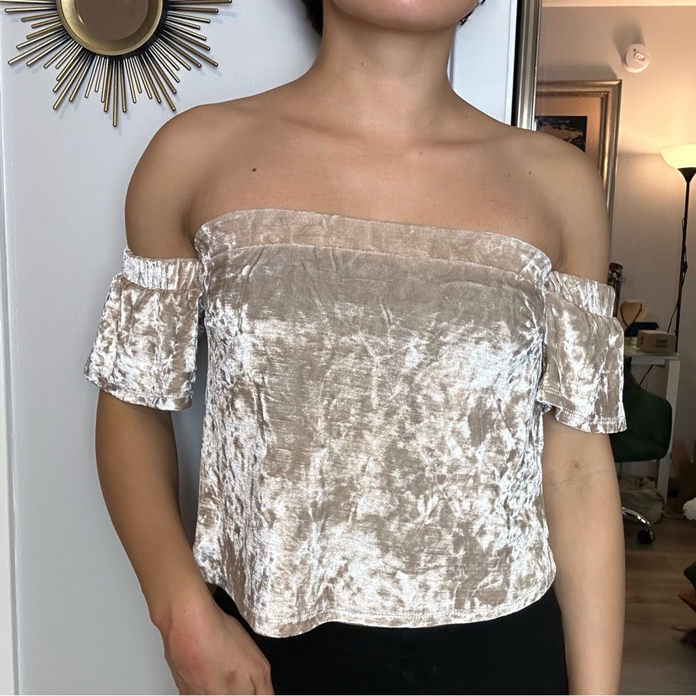 Velvet Off the Shoulder Top